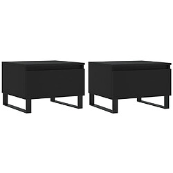 vidaXL Tables basses 2 pcs noir 50x46x35 cm bois d'ingénierie