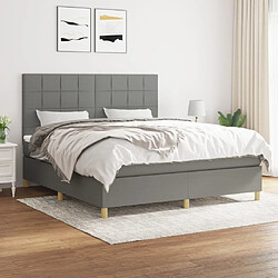 Maison Chic Lit Adulte - Lit simple Lit à sommier tapissier avec matelas moelleux - Meuble de Chambre - Gris foncé 180x200cm Tissu -MN49927