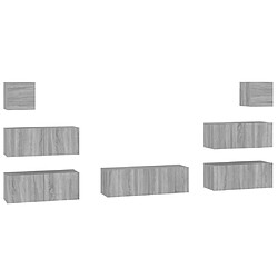 Maison Chic Ensemble de meubles TV 7 pcs pour salon - Sonoma gris Bois d'ingénierie -MN76443