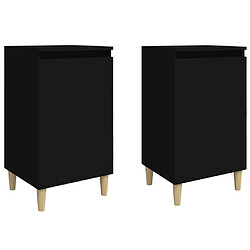 Maison Chic Lot de 2 Tables de chevet - Tables de Nuit noir 40x35x70 cm bois d'ingénierie