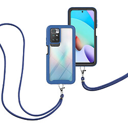 Coque en TPU anti-empreintes digitales avec lanière bleu pour votre Xiaomi Redmi 10