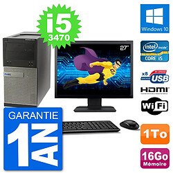 PC Dell 3010 MT Ecran 27" i5-3470 RAM 16Go Disque Dur 1To HDMI Windows 10 Wifi - Occasion