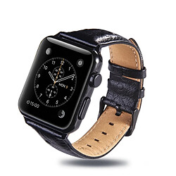 Avis Wewoo Bande de montre en cuir véritable d'autruche pour Apple Watch Series 3 & 2 & 1 42mm noir