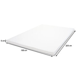 Mendler 6cm Surmatelas à mousse Memory HWC-E63, Couvre-matelas, housse ~ 180x200cm mousse visco