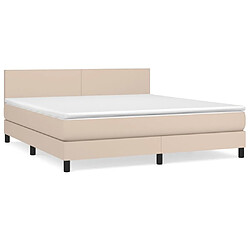 vidaXL Sommier à lattes de lit avec matelas Cappuccino 160x200 cm