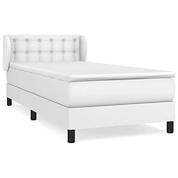 vidaXL Sommier à lattes de lit avec matelas Blanc 80x200 cm Similicuir