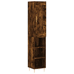 Maison Chic Buffet,Meuble de Rangement,commode pour salon,Cuisine Chêne fumé 34,5x34x180 cm Bois d'ingénierie -MN37720