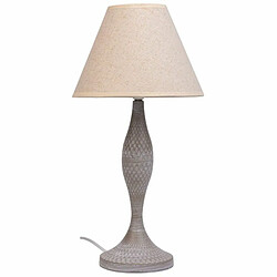 Avis Lampe de bureau Alexandra House Living Blanc Gris Métal Tissu 220-240 V 23 x 46 x 23 cm