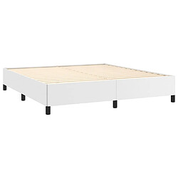 Avis vidaXL Sommier à lattes de lit avec matelas Blanc 180x200cm Similicuir