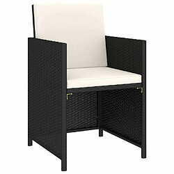 Acheter Maison Chic Salon de jardin 6 pcs + coussins - Mobilier/Meubles de jardin - Table et chaises d'extérieur Résine tressée Noir -MN17383