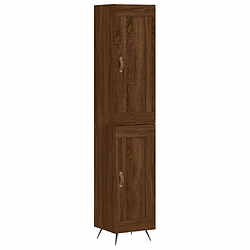 vidaXL Buffet haut Chêne marron 34,5x34x180 cm Bois d'ingénierie