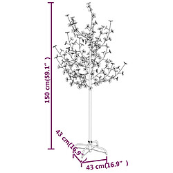 vidaXL Arbre à LED fleur de cerisier 120 LED Blanc chaud 150 cm pas cher