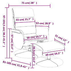 vidaXL Fauteuil inclinable avec repose-pied noir similicuir pas cher