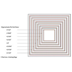 sizzix 18657565 Big Shot Squares Framelits Set de 8 Matrices de Découpe pour Machine Plastique Multicolore 16 x 1 x 25 cm