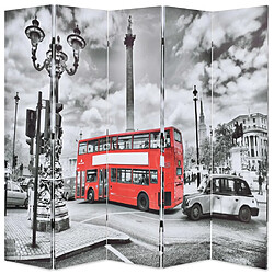 vidaXL Cloison de séparation 200 x 170 cm Bus londonien Noir et blanc