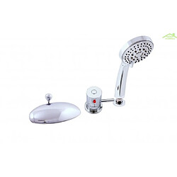 Rav Mitigeur baignoire en chrome thermostatique 3 trous avec inverseur