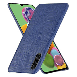 Wewoo Coque Rigide Pour Galaxy A70s antichoc Crocodile Texture PC + Etui en PU Bleu