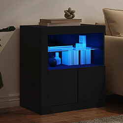 Avis vidaXL Buffet avec lumières LED noir 60,5x37x67 cm