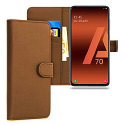 Ipomcase Coque Etui Housse de protection Portefeuille pour Samsung Galaxy A70 -Marron