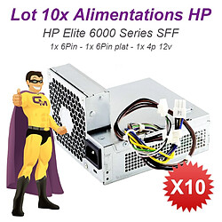 Lot 10x Alimentations PC HP Elite 6000 6005 6200 6300 SFF 611481-001 613762-001 - Occasion