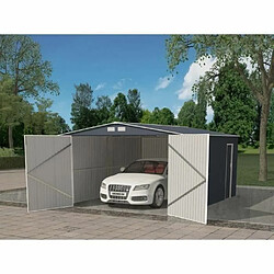 Avis Garage en métal 18,2 m² - Gris anthracite - Double porte verr - Avec kit d'ancrage inclus