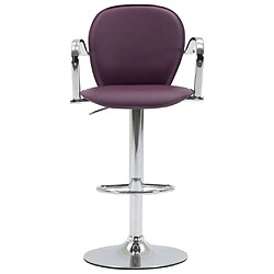 Avis vidaXL Tabourets de bar avec accoudoir lot de 2 violet similicuir