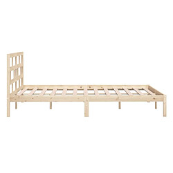 Maison Chic Lit adulte - Lit simple Cadre de lit,Structure du lit Contemporain Bois de pin massif 140x190 cm -MN88752 pas cher