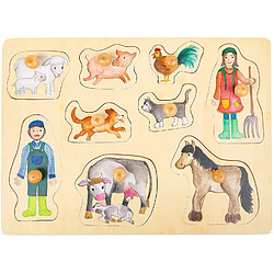 Small Foot 11500 Set de Puzzle La Vie à la Ferme et à la Campagne en Bois avec différents Motifs, à partir de 12 Mois Jouets, Multicolore