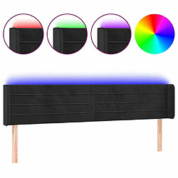 Maison Chic Tête de lit scandinave à LED,meuble de chambre Noir 163x16x78/88 cm Velours -MN66795