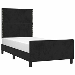 Avis Maison Chic Cadre/structure de lit avec tête de lit pour adulte - Lit Moderne Chambre Noir 80x200 cm Velours -MN25975