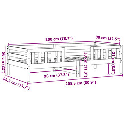 Vidaxl Cadre de lit 80x200 cm Bois de pin massif pas cher