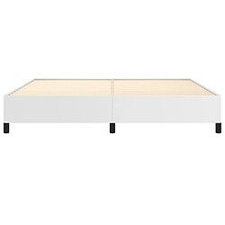 Maison Chic Lit adulte - Lit simple Cadre de lit,Structure du lit Contemporain Blanc 200x200 cm Similicuir -MN29647 pas cher