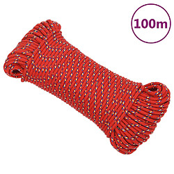 vidaXL Corde de bateau Rouge 3 mm 100 m Polypropylène