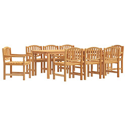 Maison Chic Ensemble de salle à manger de jardin 9 pcs,Table et chaises d'extérieur pour relax Bois de teck solide -GKD361555