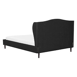 Beliani Lit double en tissu noir 140x200 cm COLMAR pas cher