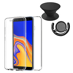 PHONECARE Kit Coque 3x1 360° Impact Protection + 1 PopSocket + 1 Support PopSocket Noir - Impact Protection - Samsung J4 2018