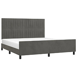 Avis Maison Chic Lit adulte - Cadre Structure de lit avec tête de lit Contemporain Gris foncé 180x200 cm Velours -MN70428