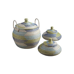 Aubry Gaspard Panier rond jonc de mer (Lot de 3). Panier rond jonc de mer (Lot de 3)