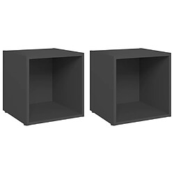 Maison Chic Meubles TV 2 pcs pour salon Gris 37x35x37 cm Aggloméré -MN75434