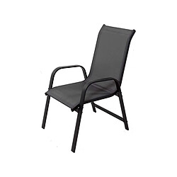 Habitat Et Jardin Fauteuil jardin Alu/Textilène Porto - Phoenix - Gris foncé - Lot de 2