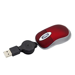 Wewoo Souris Mini d'ordinateur câble USB rétractable optique Ergonomic1600 DPI Portable petites pour ordinateur Rouge