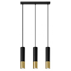 Luminaire Center Suspension Loopez Acier Or,noir 3 ampoules 90cm