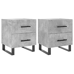 Maison Chic Lot de 2 Tables de chevet - Tables de Nuit gris béton 40x35x47,5cm bois d’ingénierie