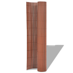 vidaXL Clôture de jardin Double face PVC 90 x 300 cm Marron