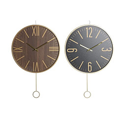 Look & Feel Horloge Murale DKD Home Decor Noir MDF Fer (40 x 4 x 40 cm)