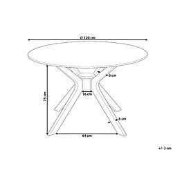 Avis Beliani Table à manger ronde d 120 cm bois sombre TYMIS