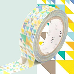 Masking tape triangles bleu, jaune - 1,5 cm x 7 m