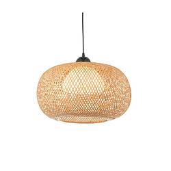 Endon Suspension Bali Acier,Rotin Noir mat, bambou naturel, blanc PC