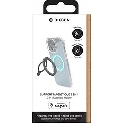 BigBen Connected Support Bague Magnétique Stand Grip Compatible MagSafe Gris