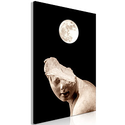 Decoshop26 Tableau toile de décoration murale impression premium en 1 partie sur châssis en bois motif Lune et statue 20x30cm 11_0014249